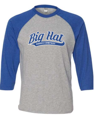 Gray Baseball T-Shirt With Royal Sleeves